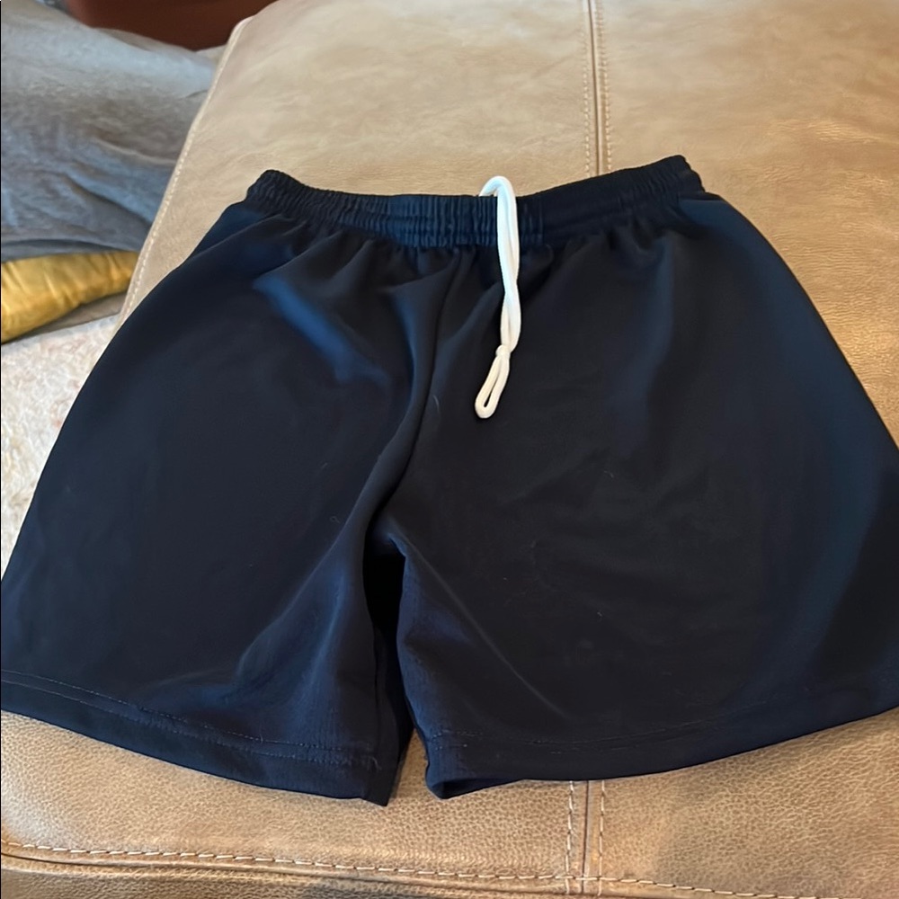 Black Casual Shorts with Elastic Waistband and Drawstring